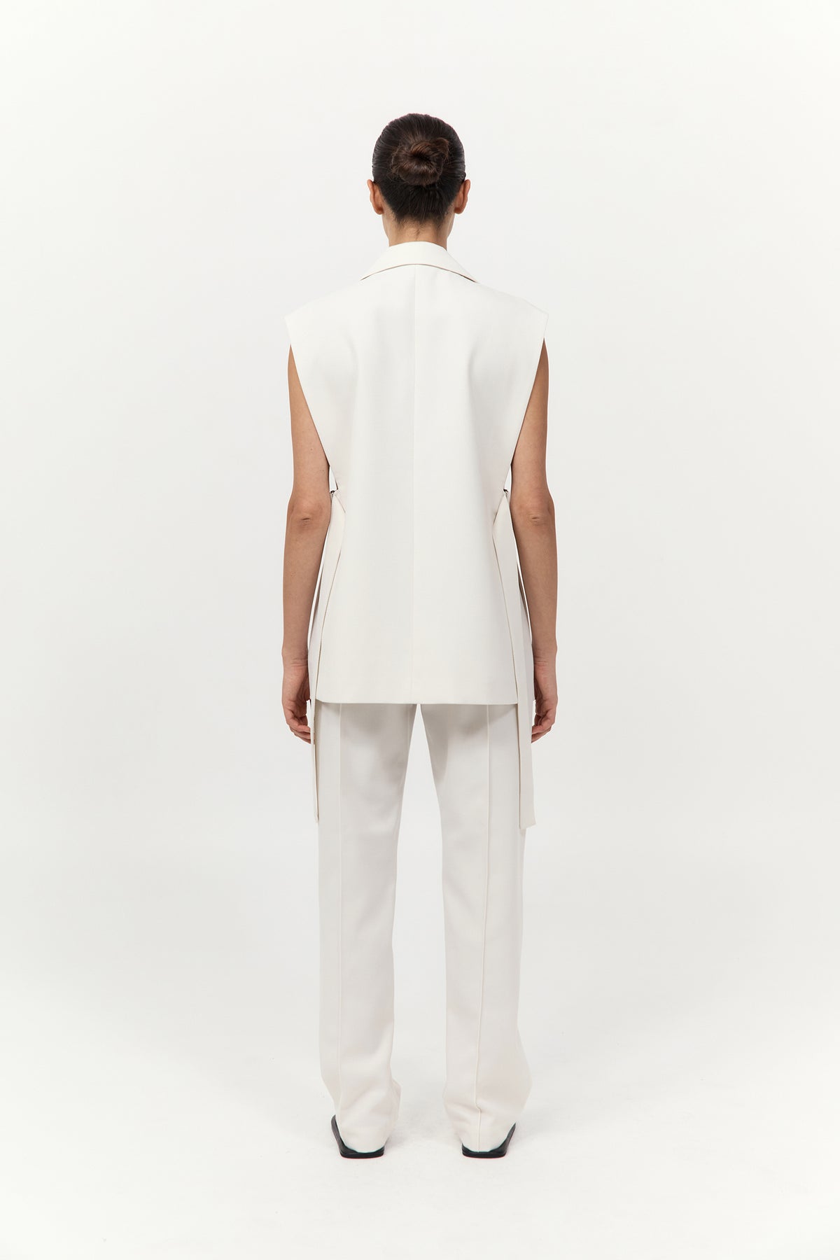 Relaxed Side Tie Vest - Off White