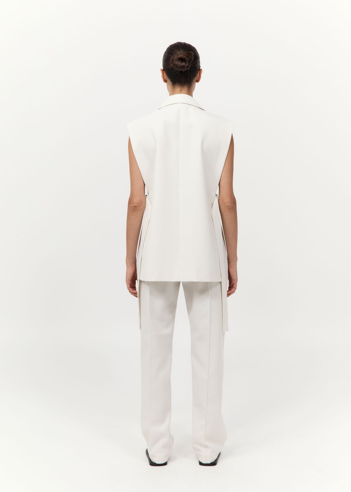 Relaxed Side Tie Vest - Off White