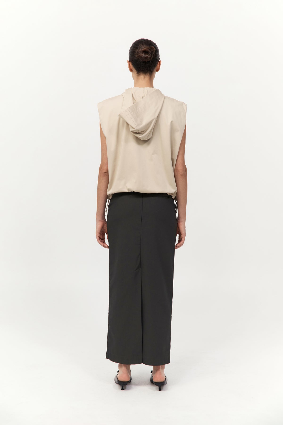 Cotton Sleeveless Parka - Champagne