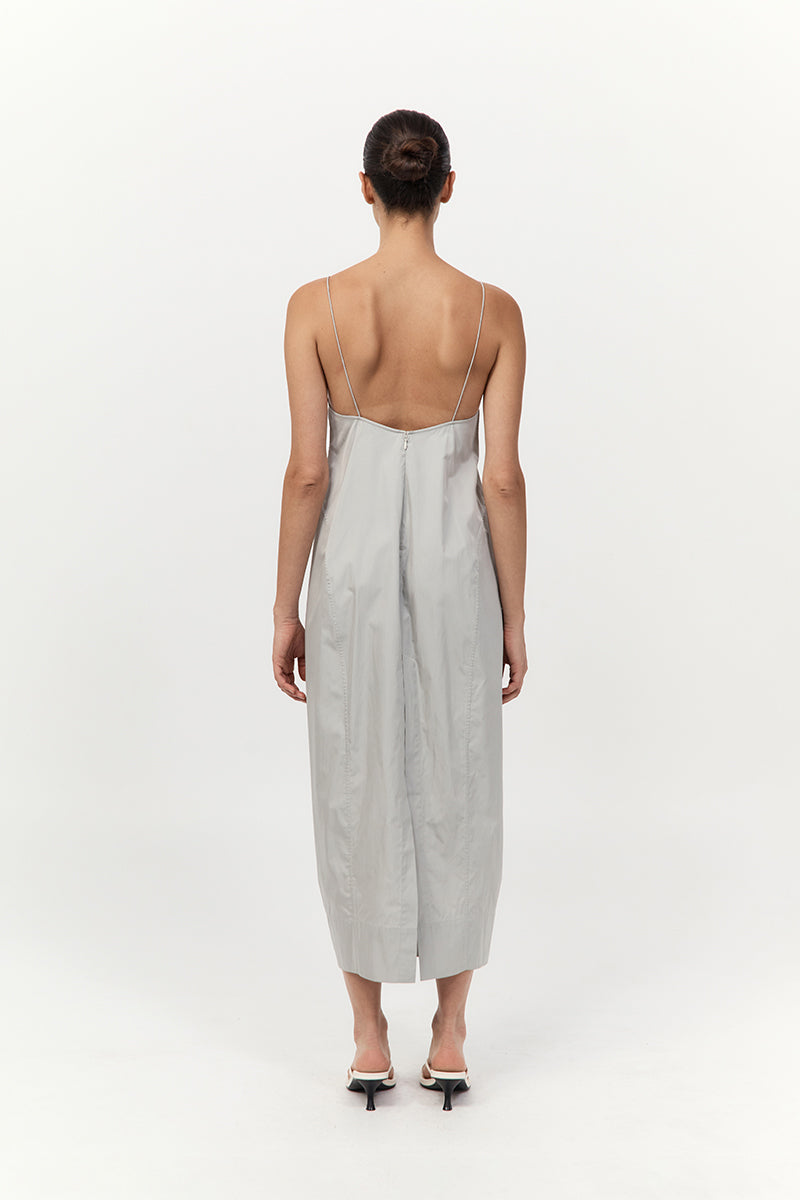 Paper Taffeta Cocoon Dress - Silver