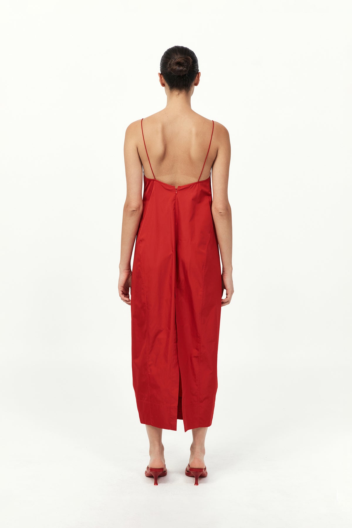 Paper Taffeta Cocoon Dress - Red