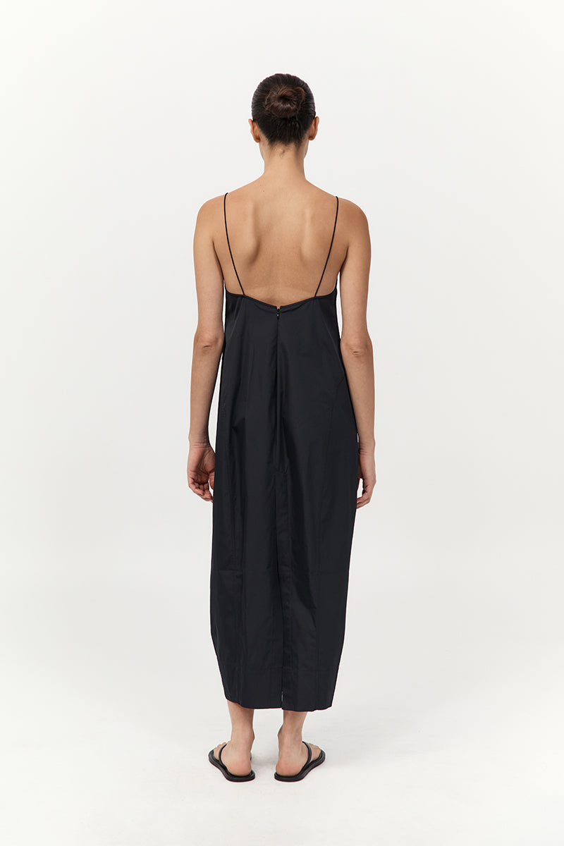 Paper Taffeta Cocoon Dress - Black