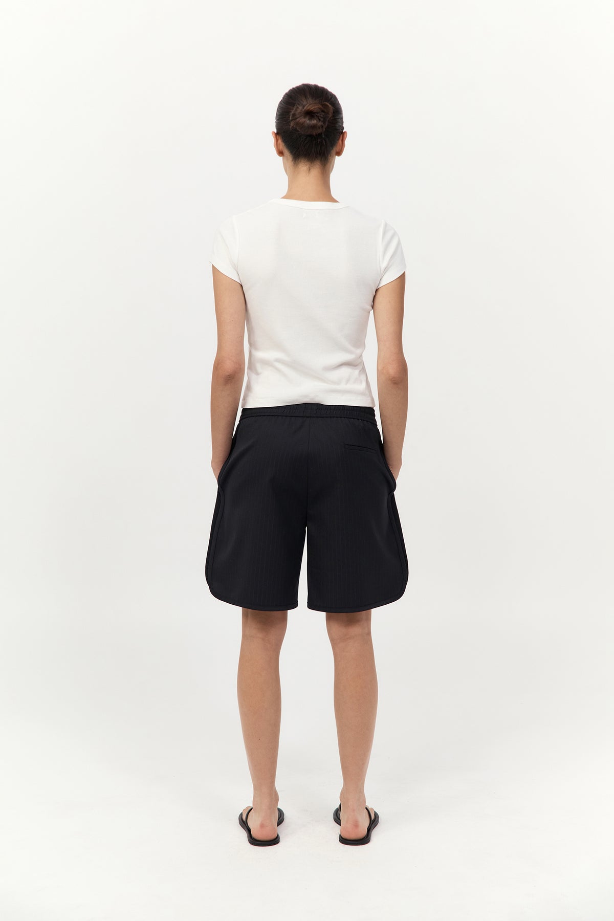 Tailored Active Shorts - Black Pinstripe