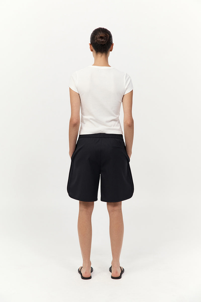 Tailored Active Shorts - Black Pinstripe