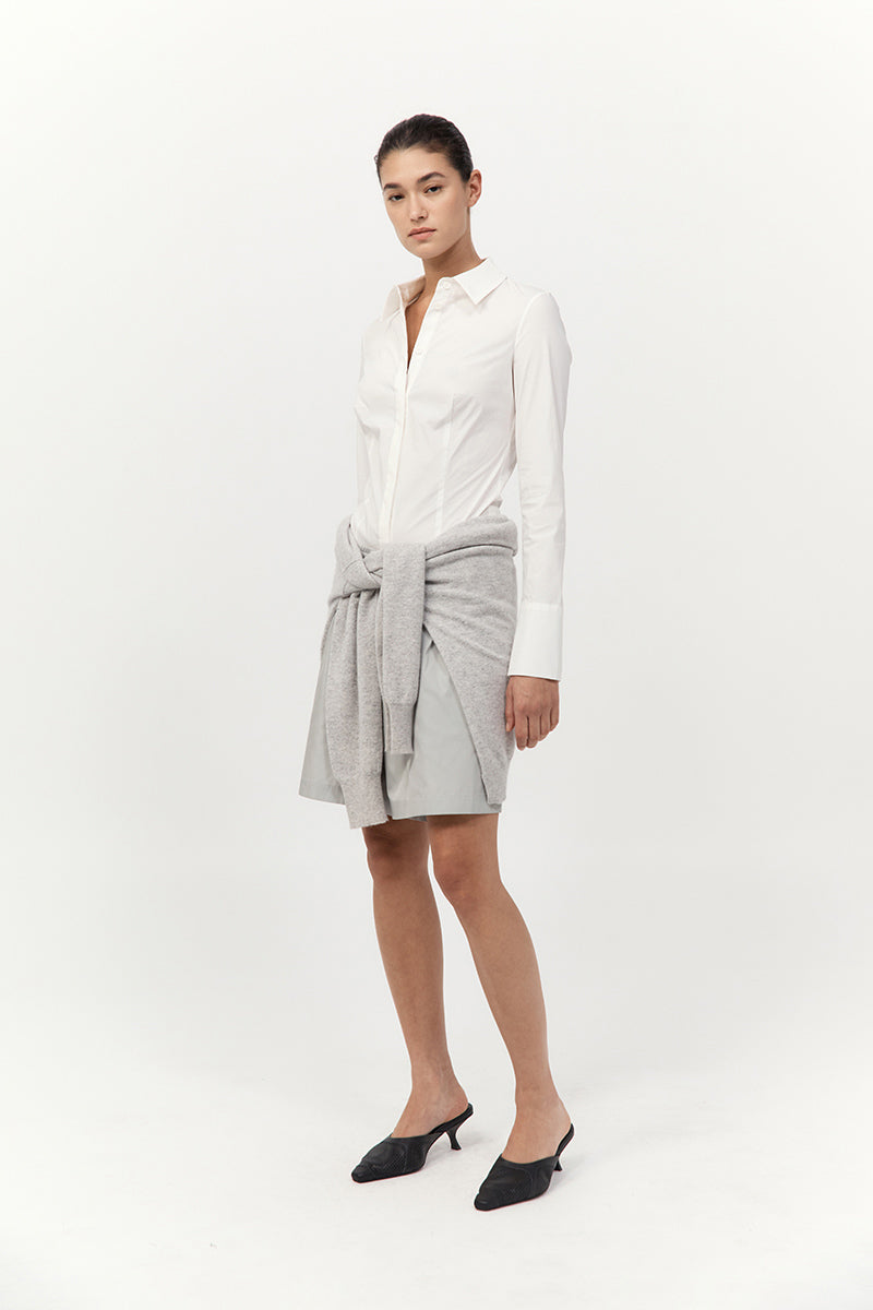 Classic Shirt Bodysuit - White