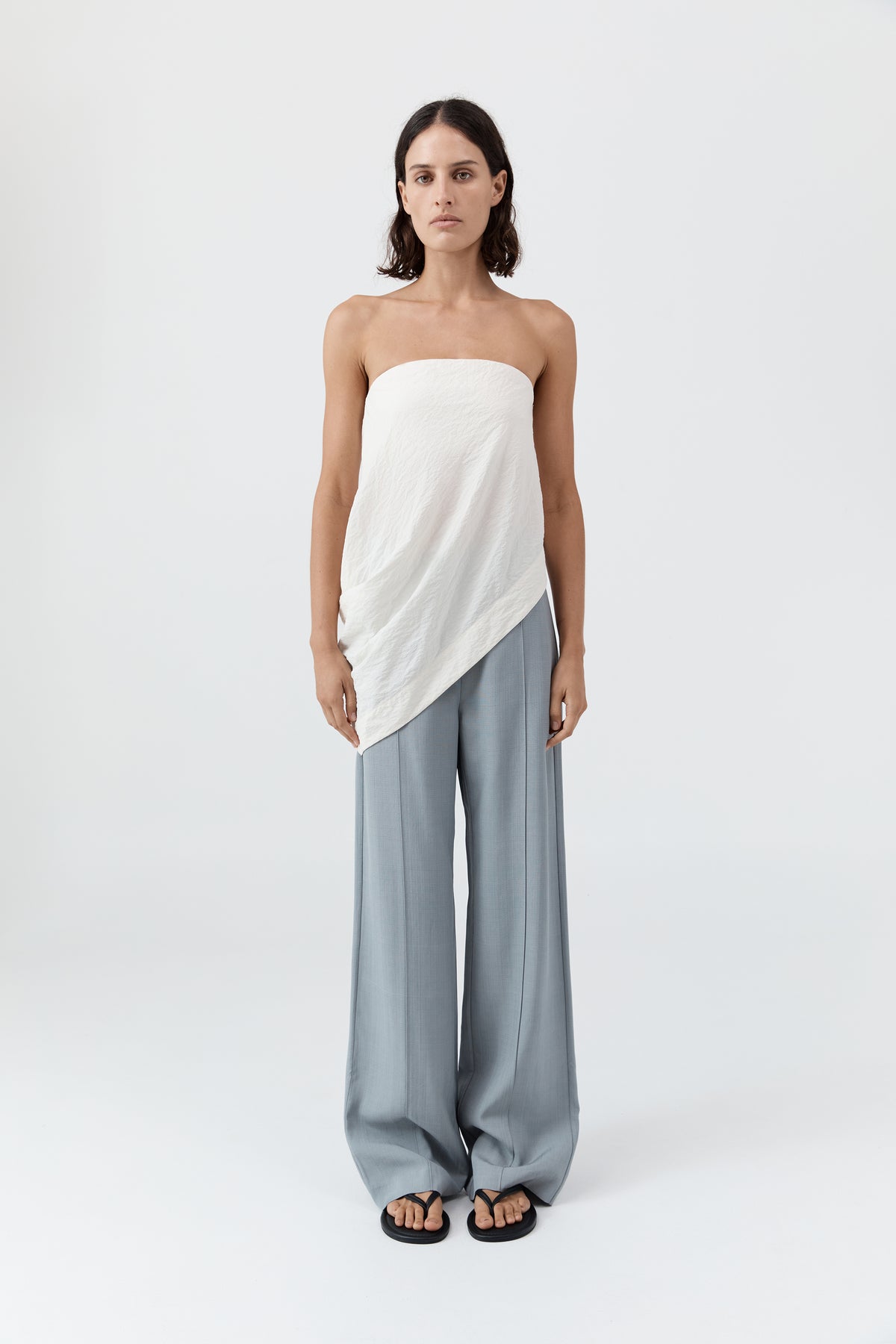Cloud Asymm Drape Top - Off White