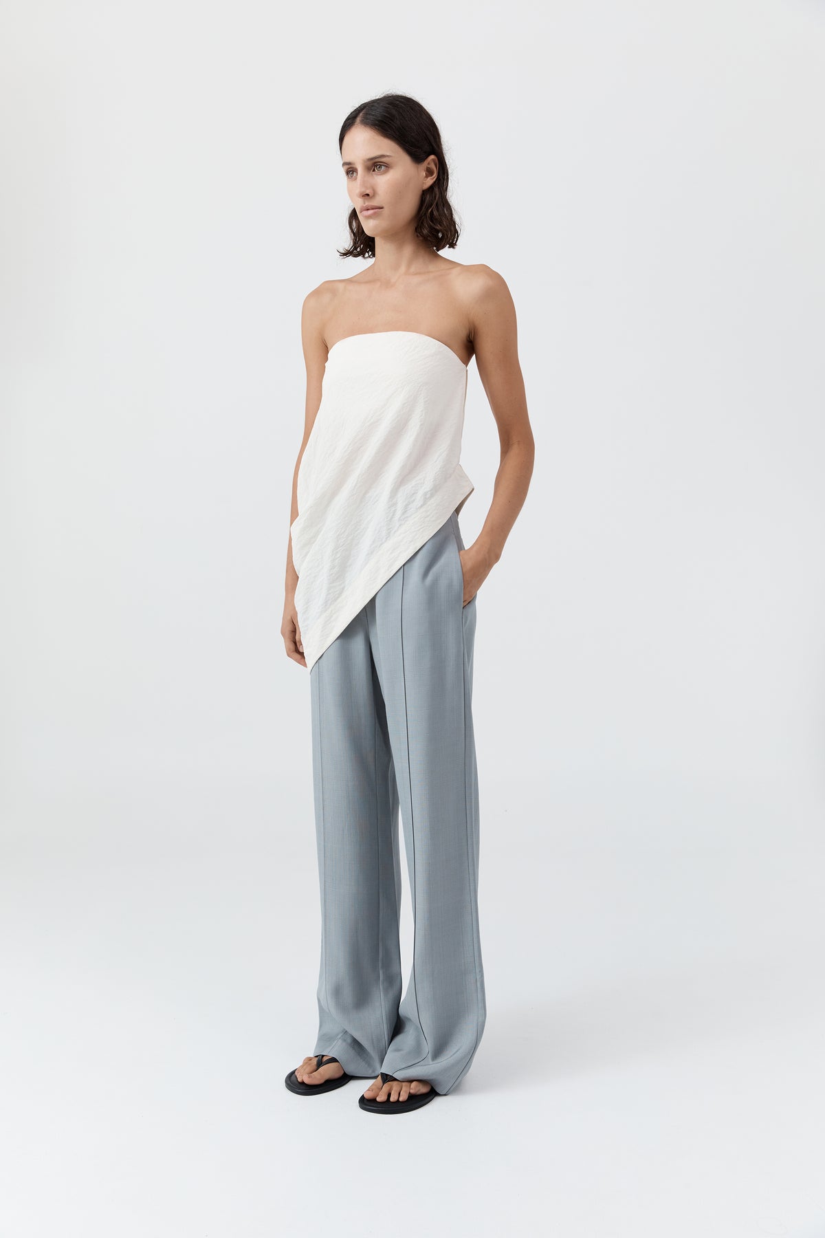 Cloud Asymm Drape Top - Off White