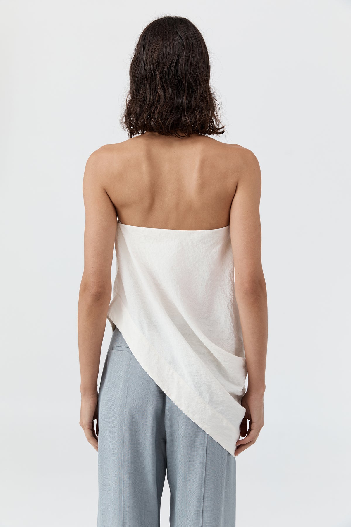 Cloud Asymm Drape Top - Off White