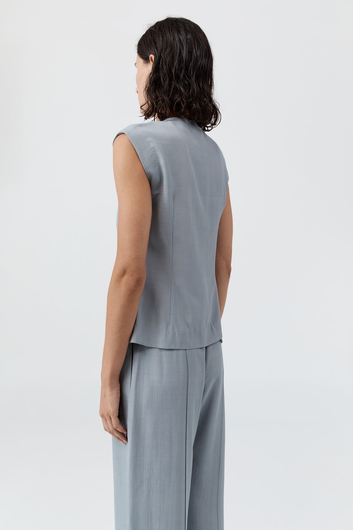 Minimal Tailored Vest - Mist