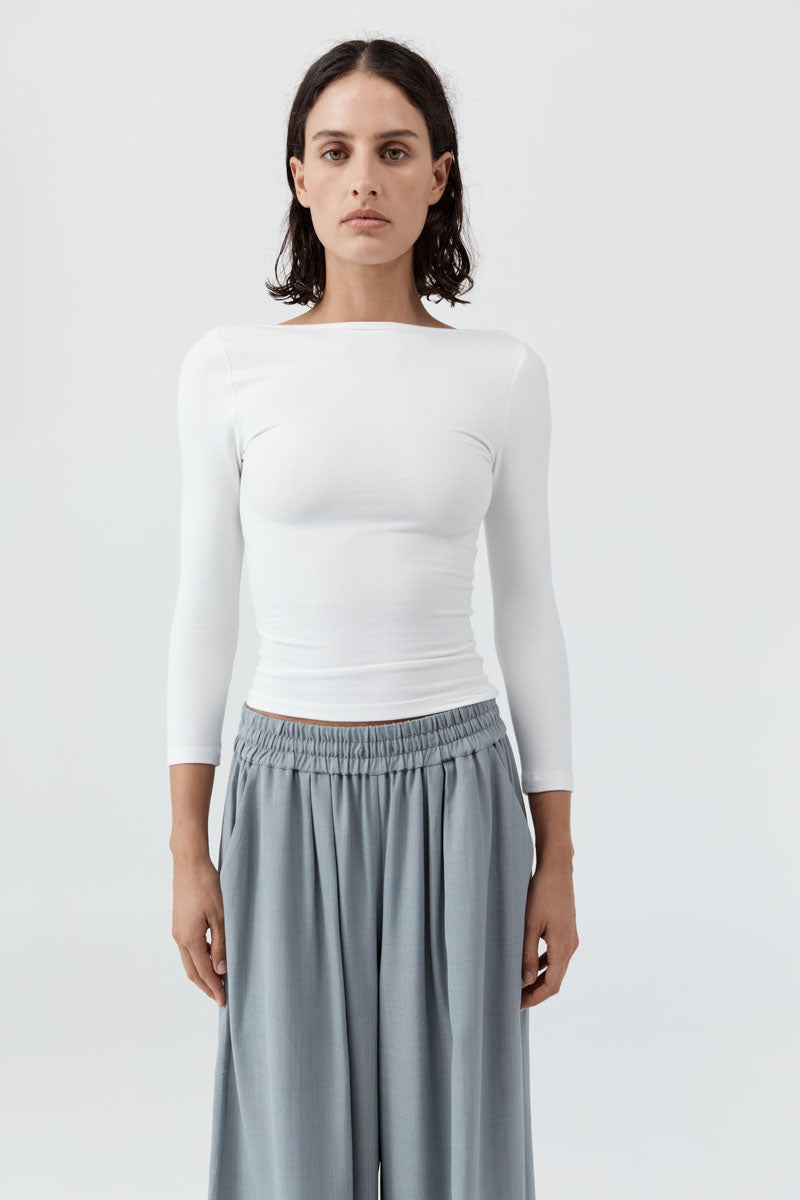 Soft Jersey Ballerina Top - White