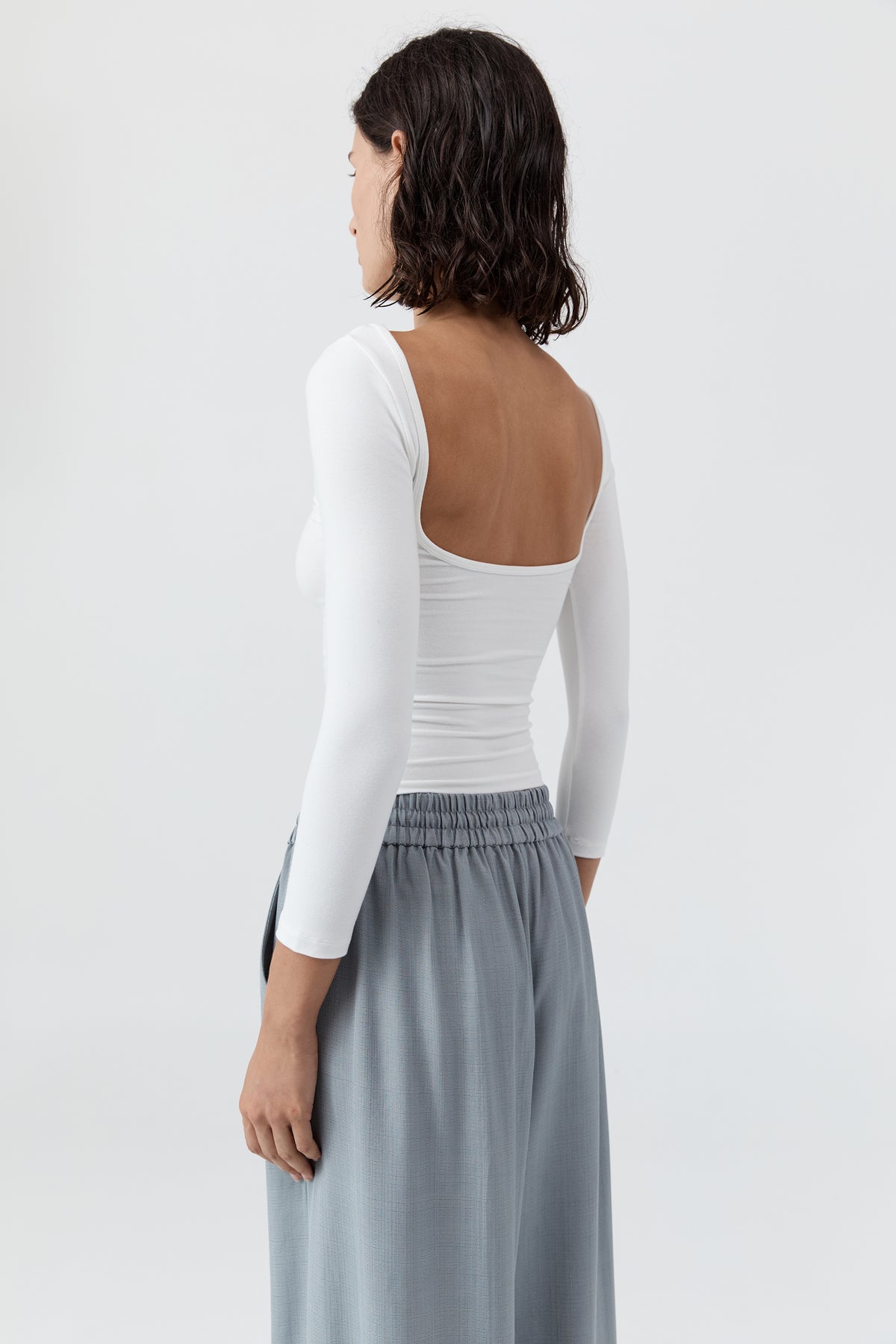 Soft Jersey Ballerina Top - White