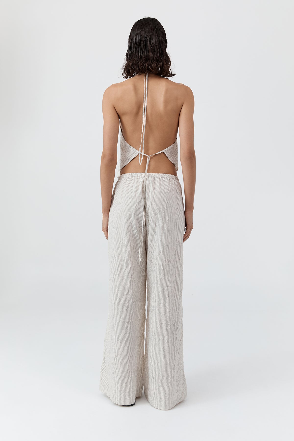 Relaxed Crushed Pant - Petite Pinstripe
