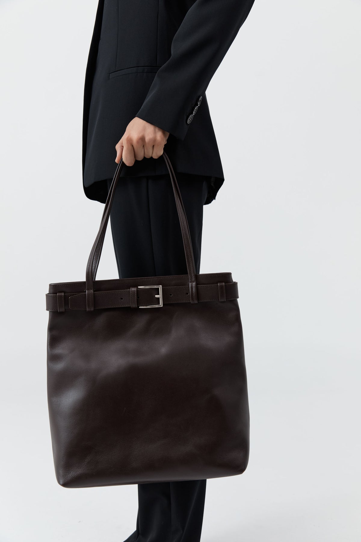 Belt Detail Tote - Coffee