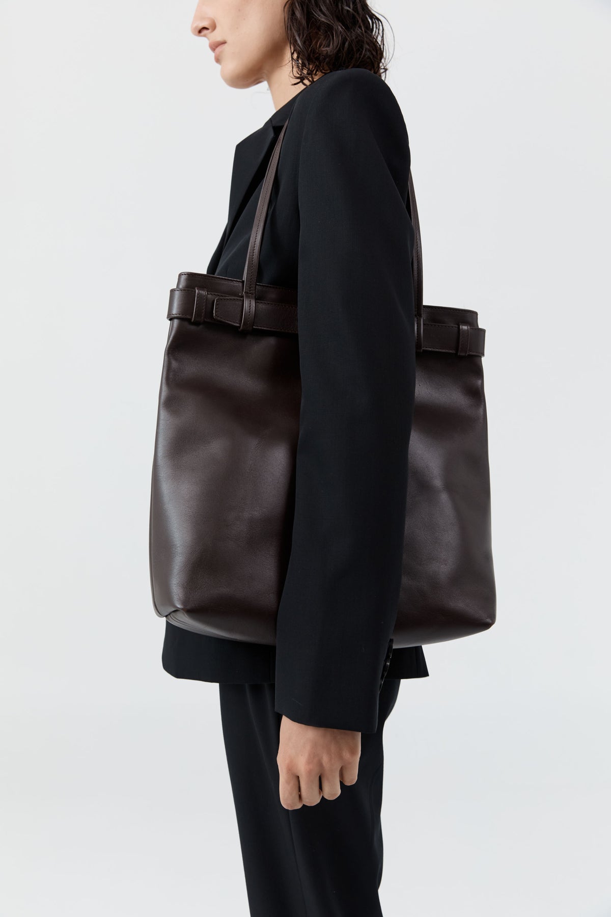Belt Detail Tote - Coffee
