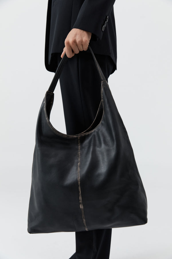PRE-ORDER: Brushed Large Tote - Black