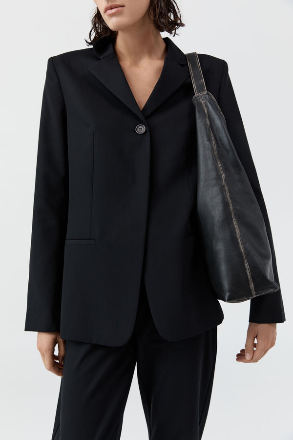 PRE-ORDER: Brushed Large Tote - Black
