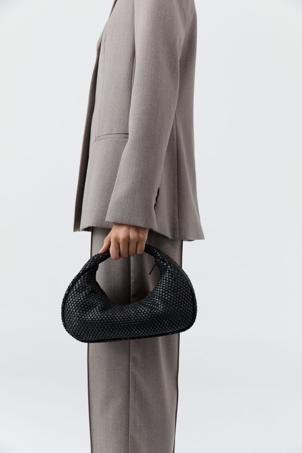 St. Agni | Lattice Weave Bon Bon Bag - Black