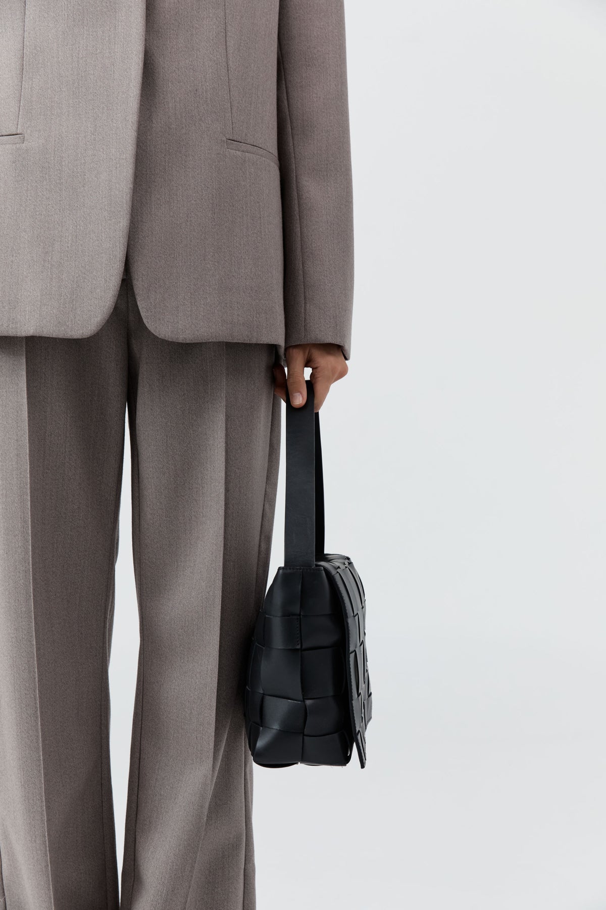 Woven Envelope Mini Tote - Black