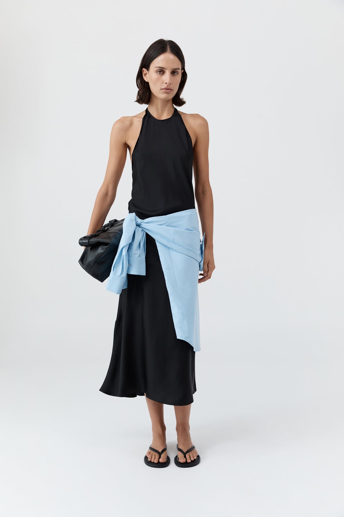 St. Agni | Silk Twill Halter Dress - Black St. Agni | Silk Twill Halter Dress - Black