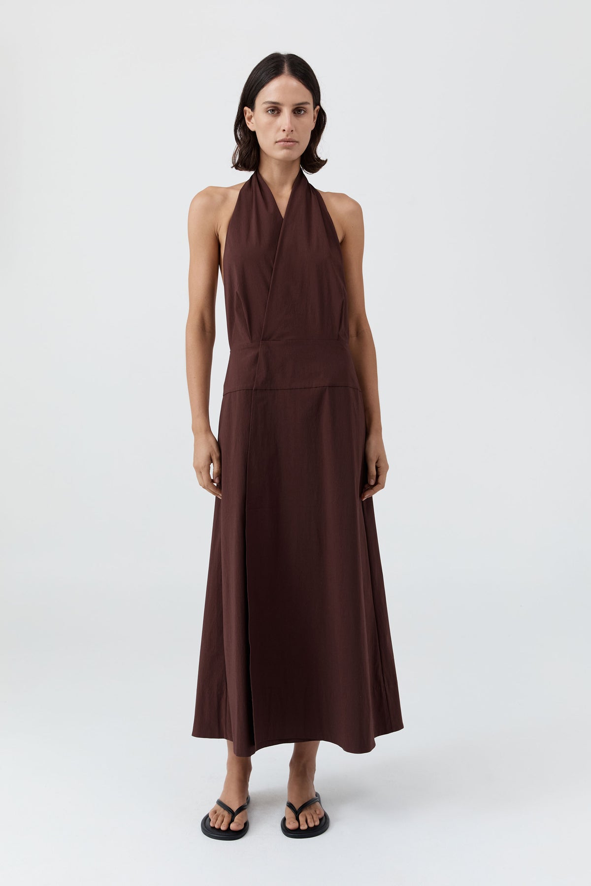 St. Agni | Halter Wrap Dress - Liqueur St. Agni | Halter Wrap Dress - Liqueur