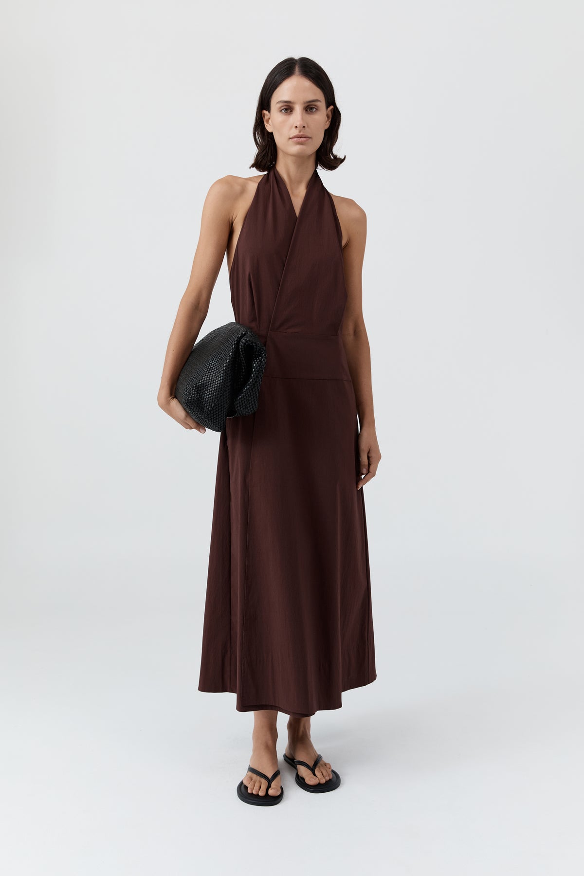 St. Agni | Halter Wrap Dress - Liqueur St. Agni | Halter Wrap Dress - Liqueur