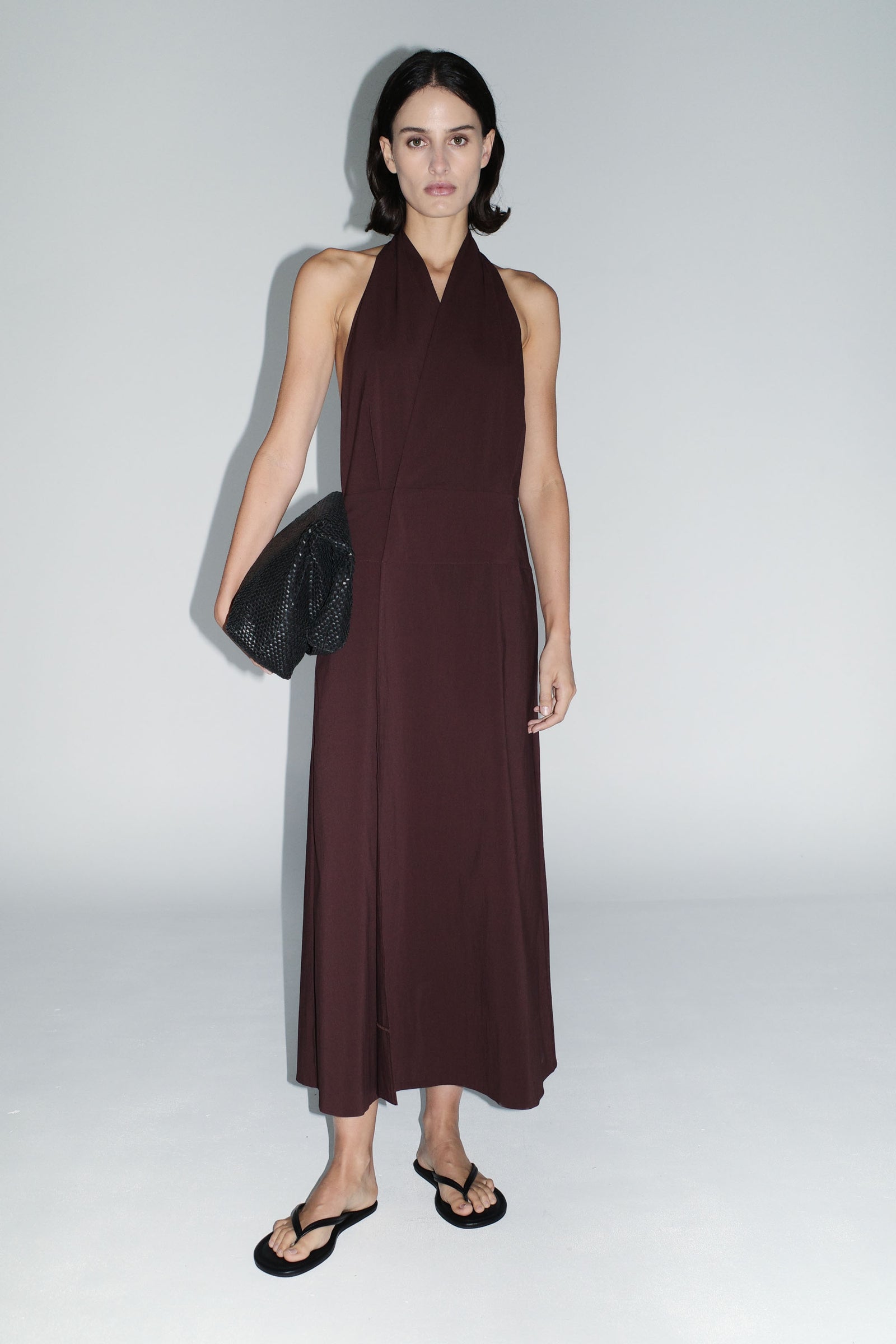 Halter Wrap Dress - Liqueur