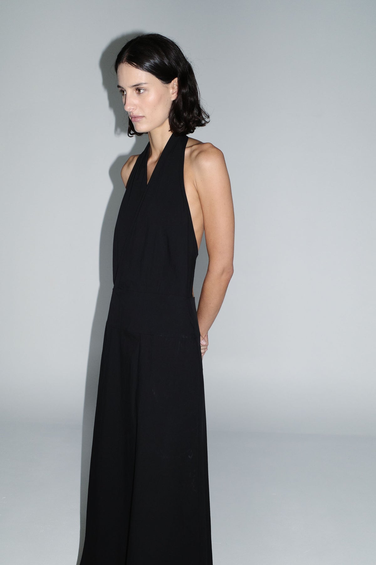 Halter Wrap Dress - Black