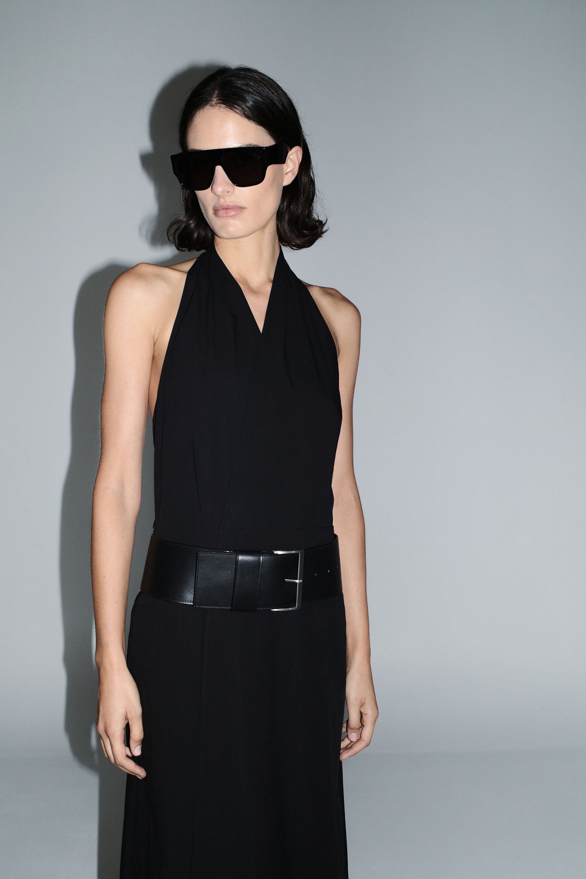 Halter Wrap Dress - Black