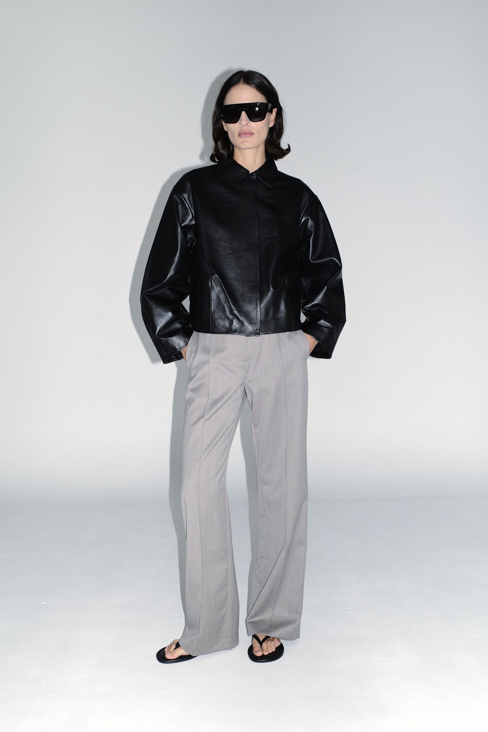 Cocoon Leather Jacket - Black