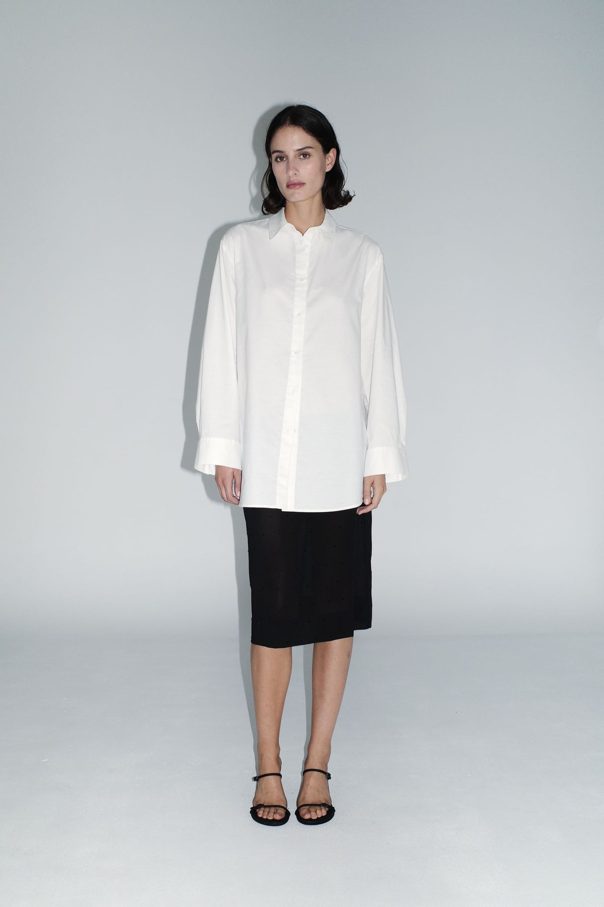 Silk Glass Beaded Skirt - Black