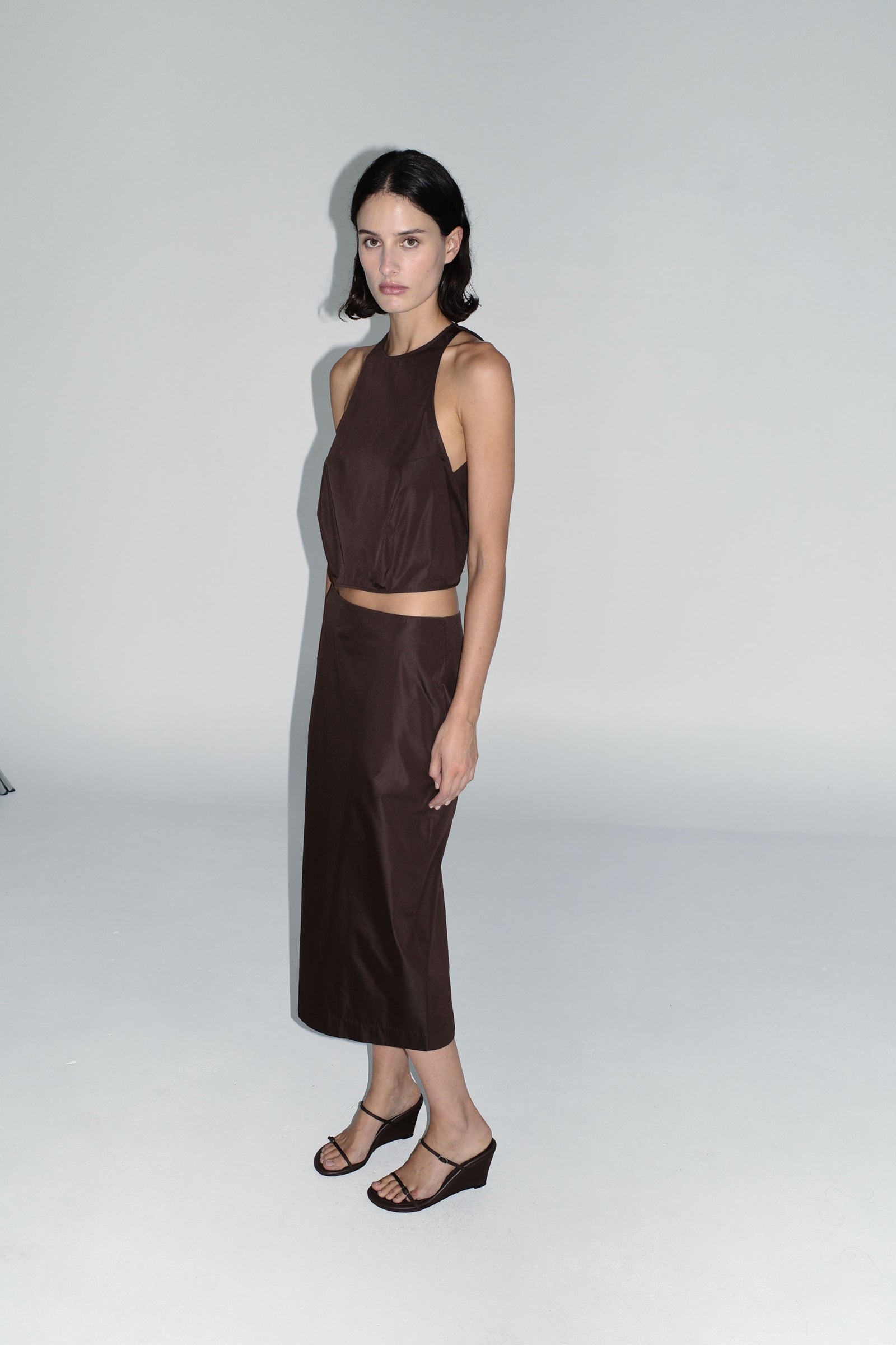 Paper Taffeta Cocoon Top - Mocha