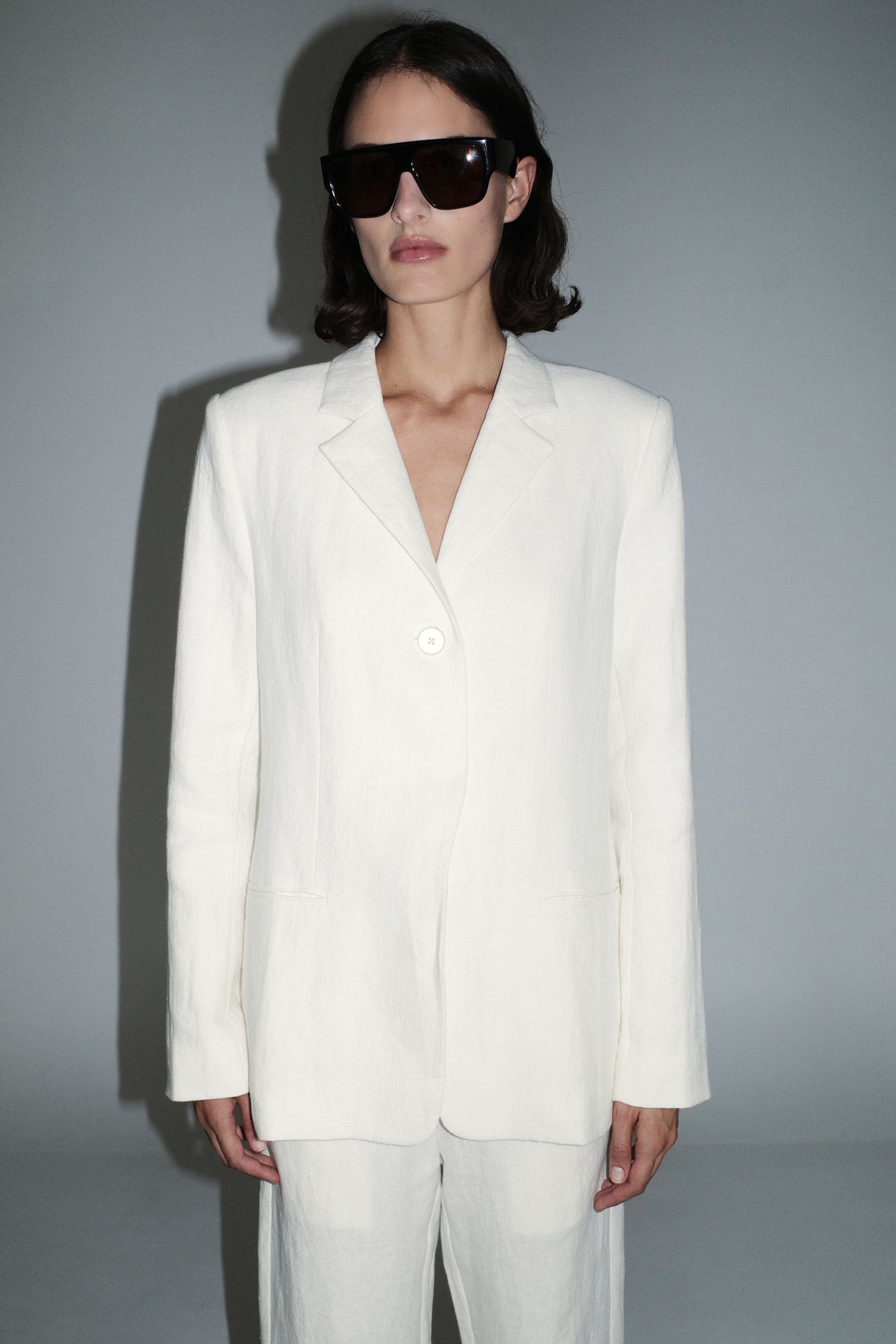 90s Linen Blazer - Off White