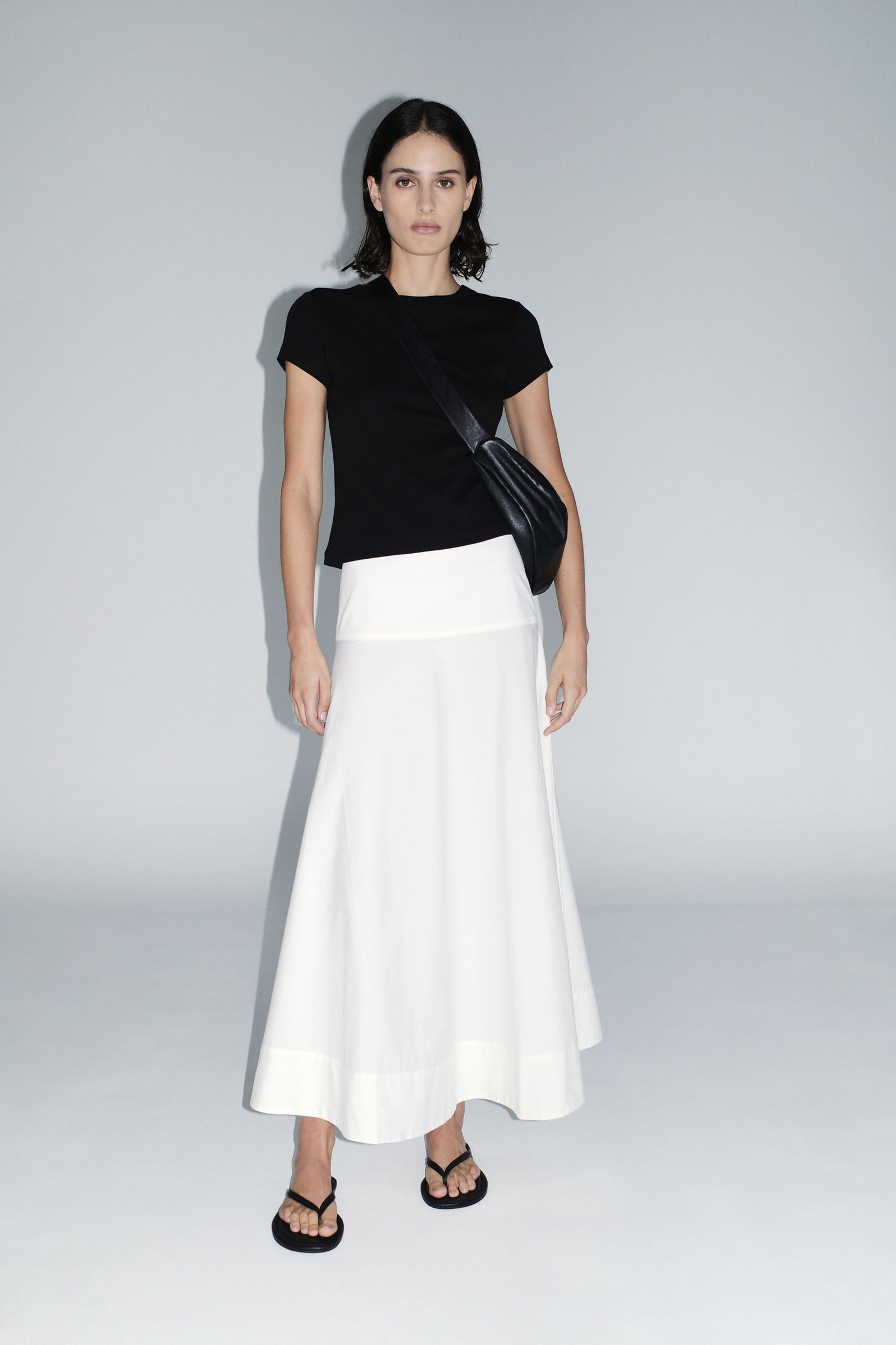 Cotton Circle Hem Skirt - White