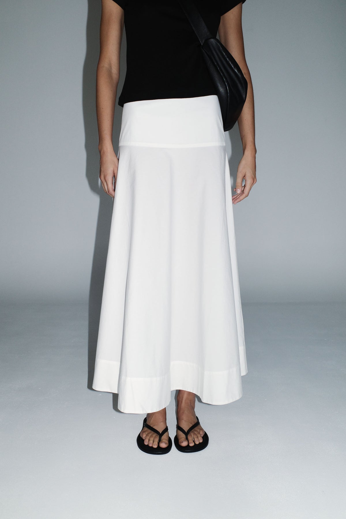 Cotton Circle Hem Skirt - White