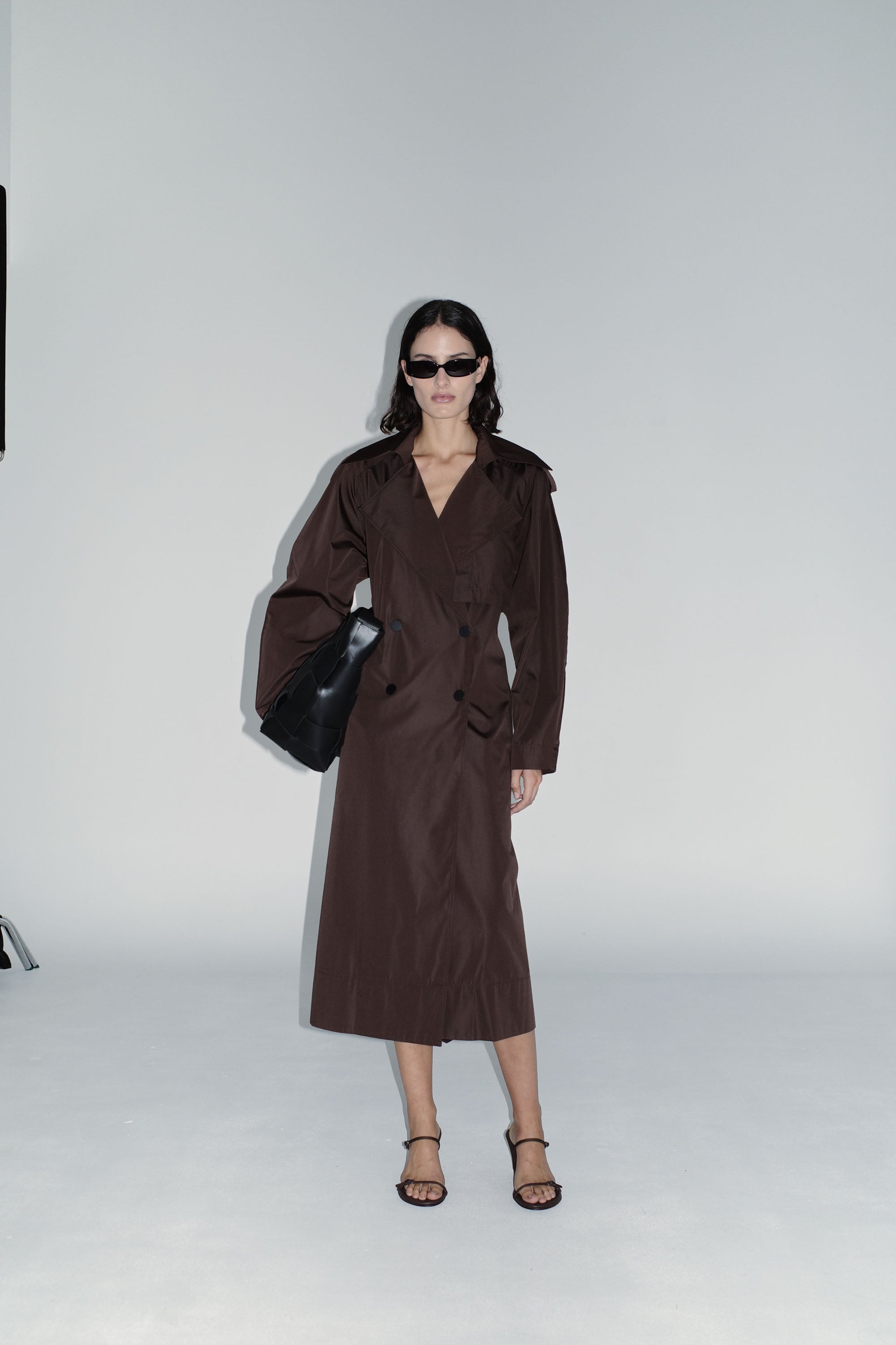 St. Agni | Paper Taffeta Relaxed Trench - Mocha