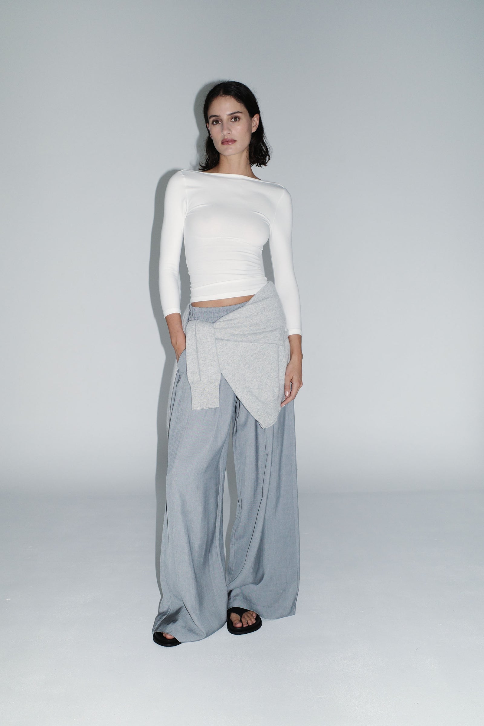 Soft Jersey Ballerina Top - White