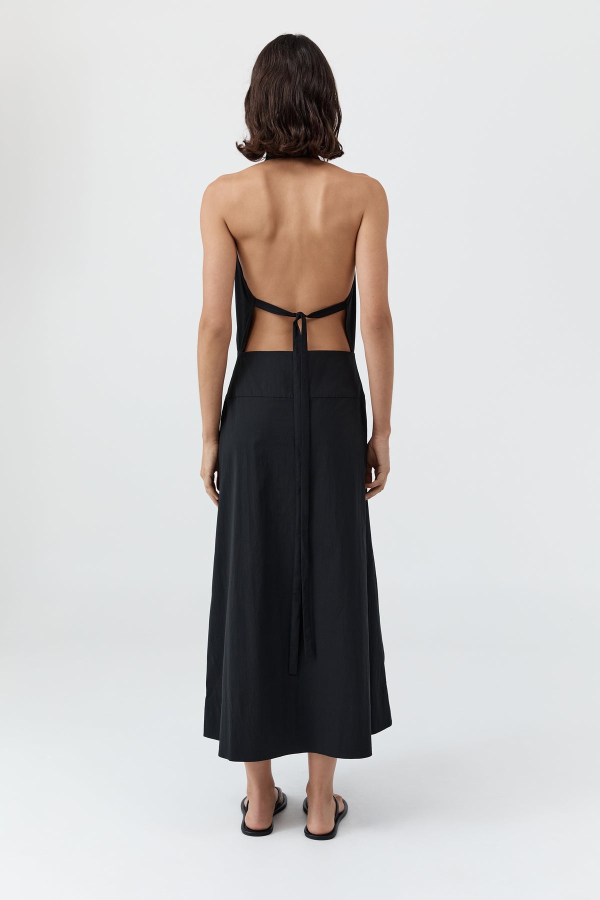 Halter Wrap Dress - Black