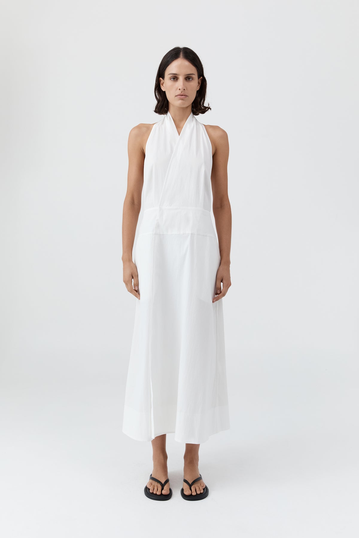 Halter Wrap Dress - White