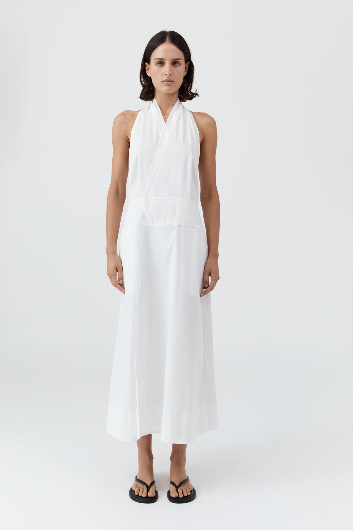 Halter Wrap Dress - White