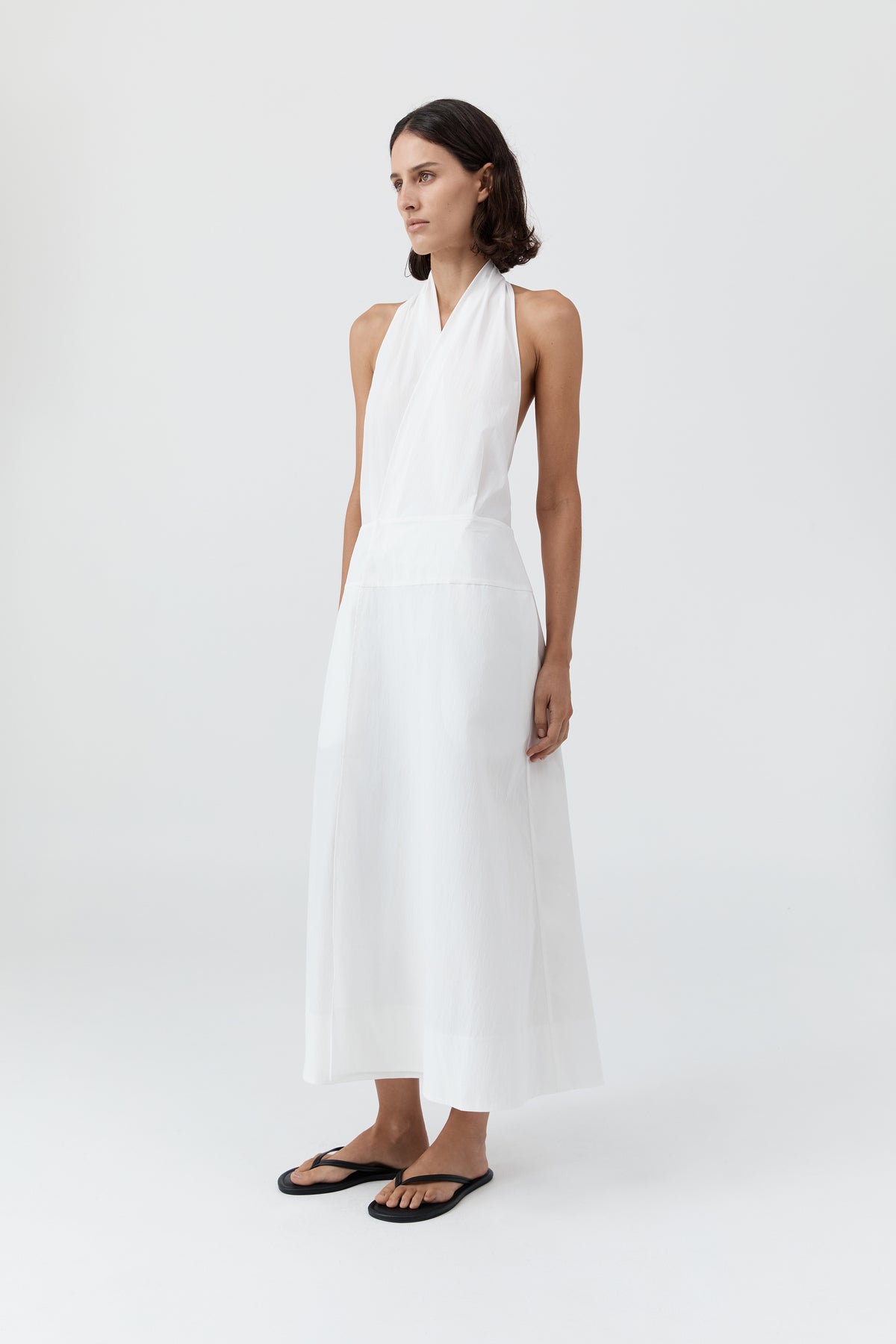 Halter Wrap Dress - White