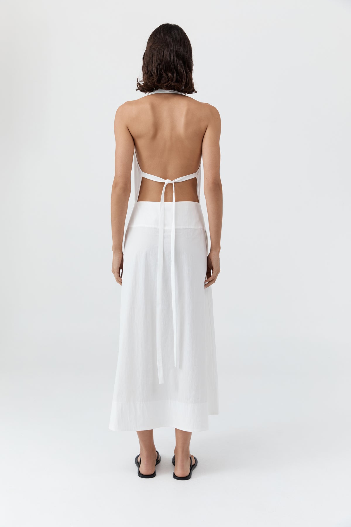 Halter Wrap Dress - White