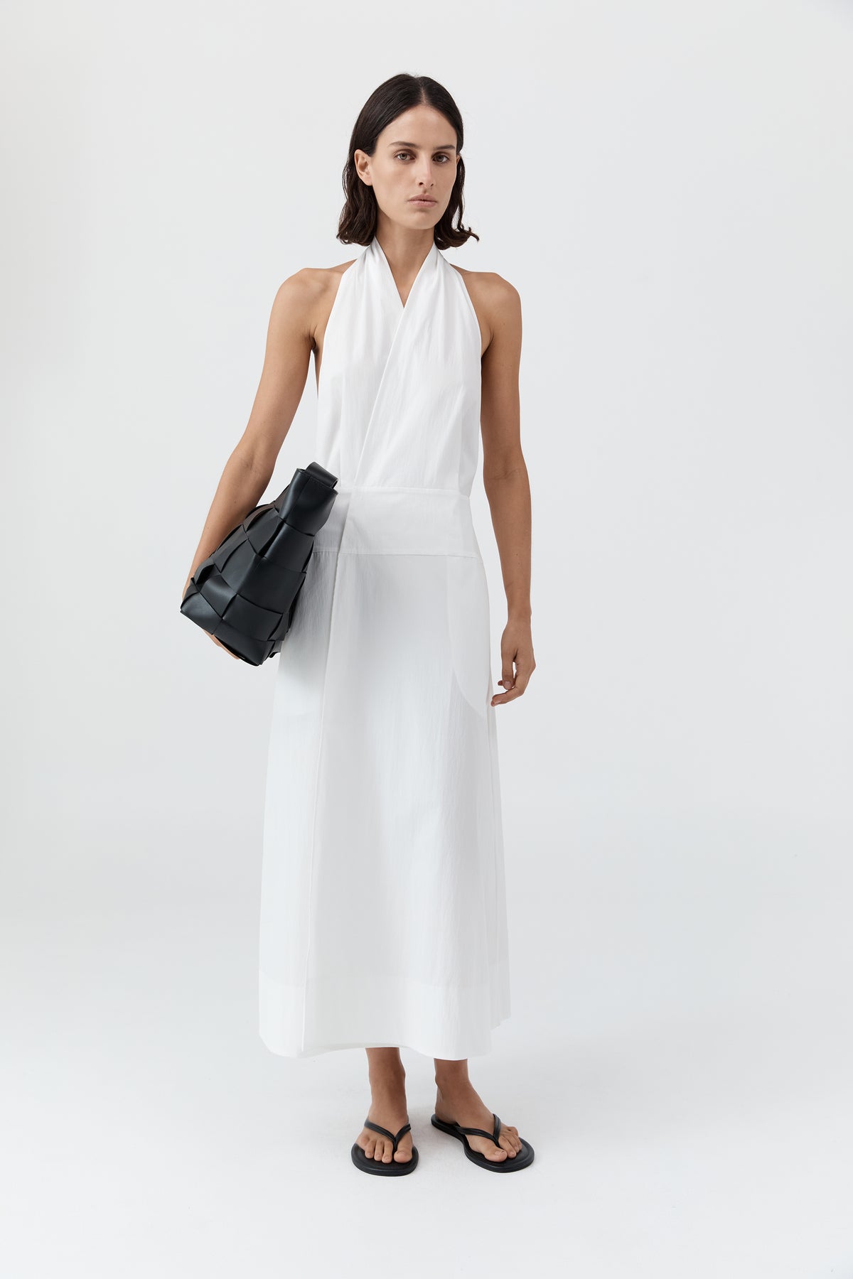Halter Wrap Dress - White