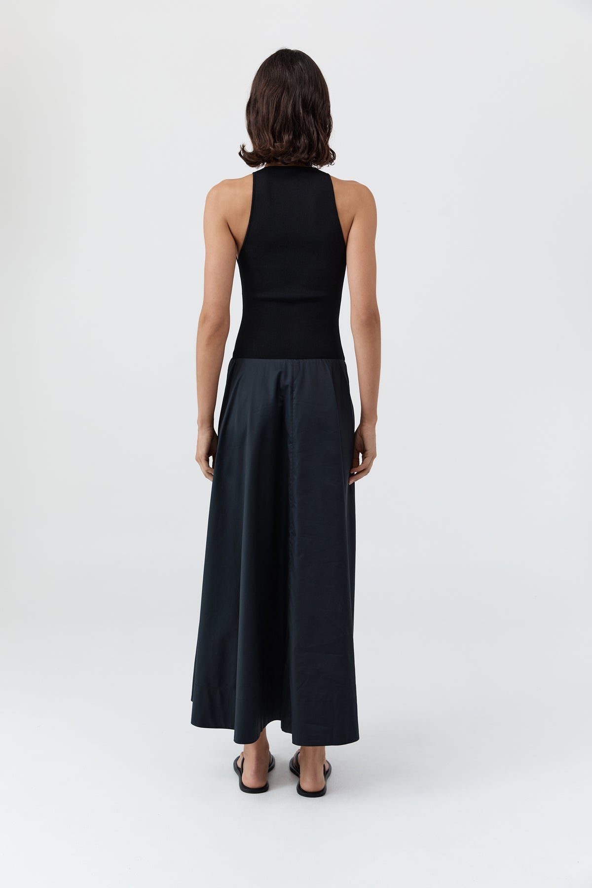 St. Agni | Knit Bodice Asymm Dress - Black St. Agni | Knit Bodice Asymm Dress - Black