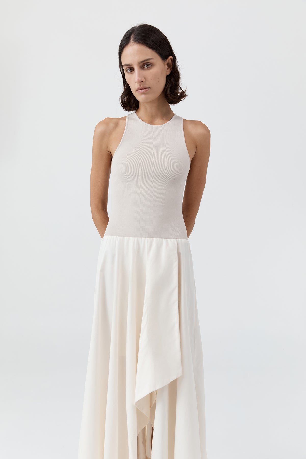 St. Agni | Knit Bodice Asymm Dress - Ecru St. Agni | Knit Bodice Asymm Dress - Ecru