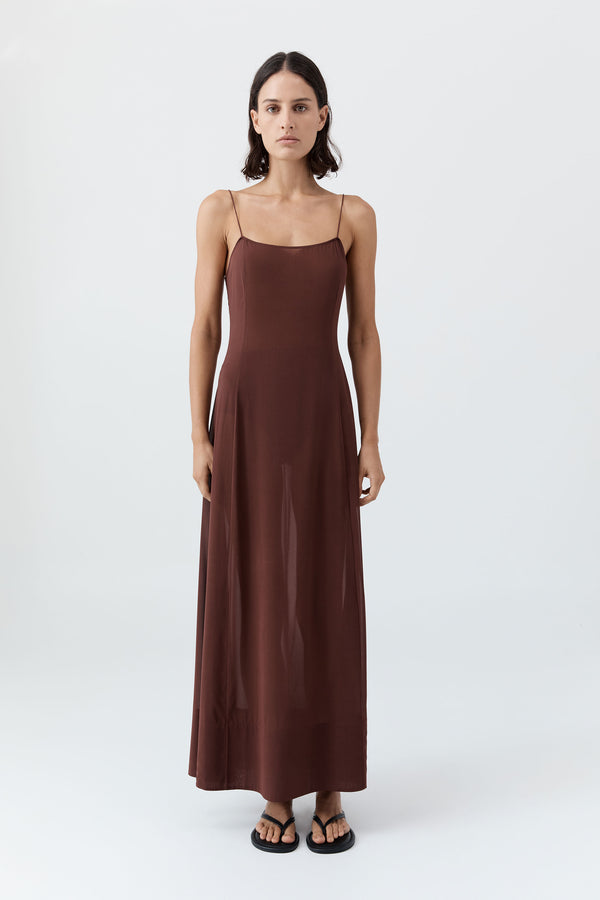 Sheer Silk Slip Dress - Liqueur