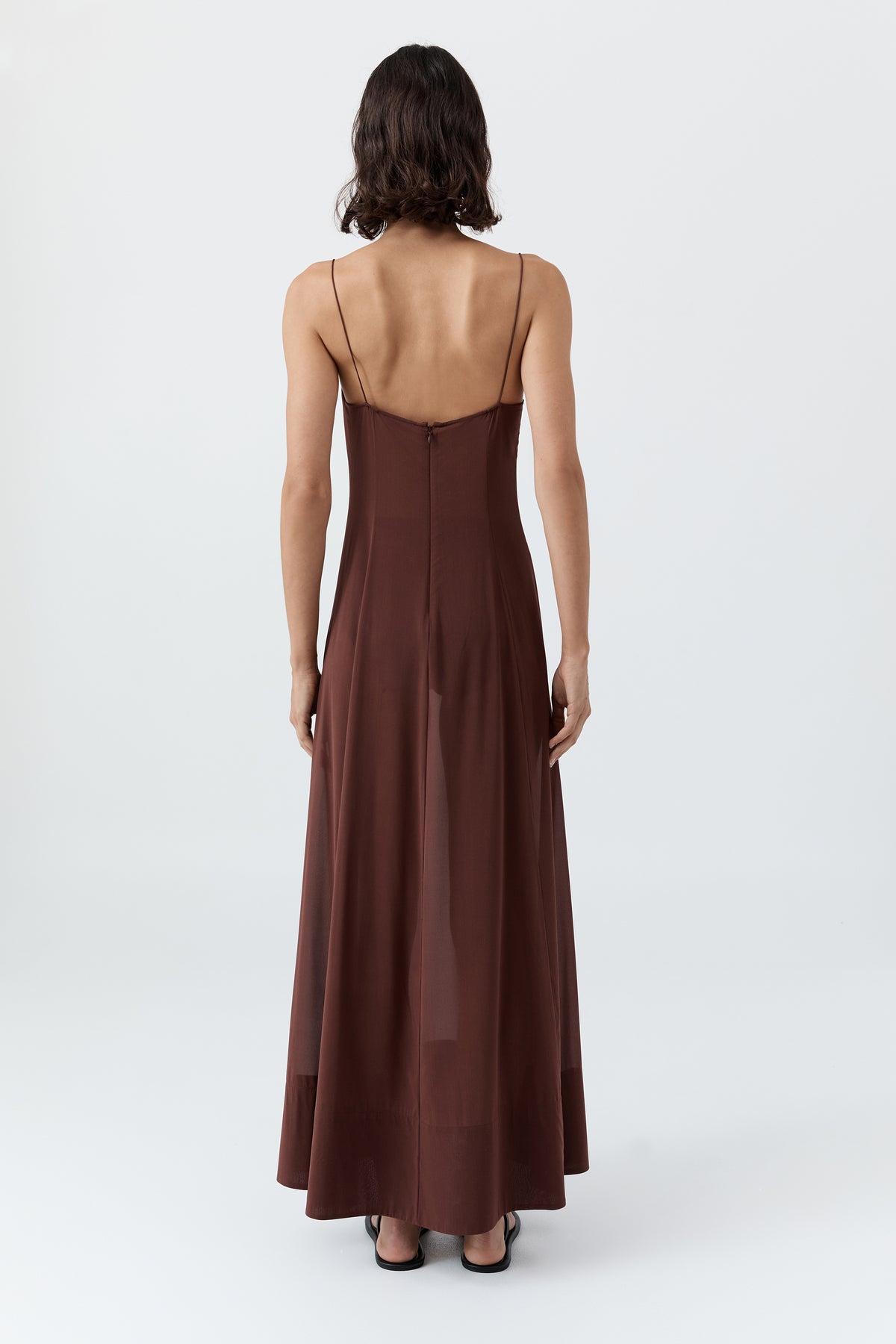 Sheer Silk Slip Dress - Liqueur
