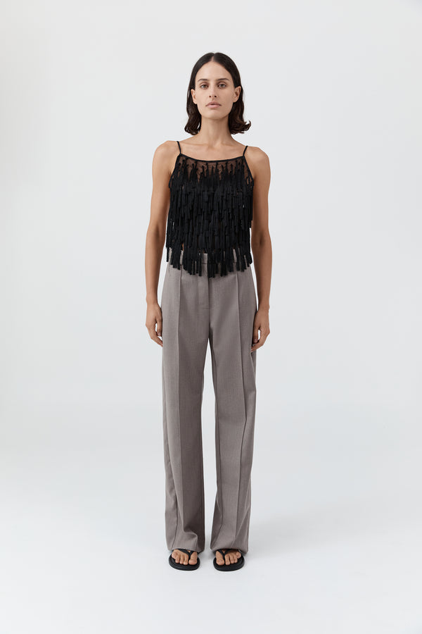 Tassel Tie Top - Black
