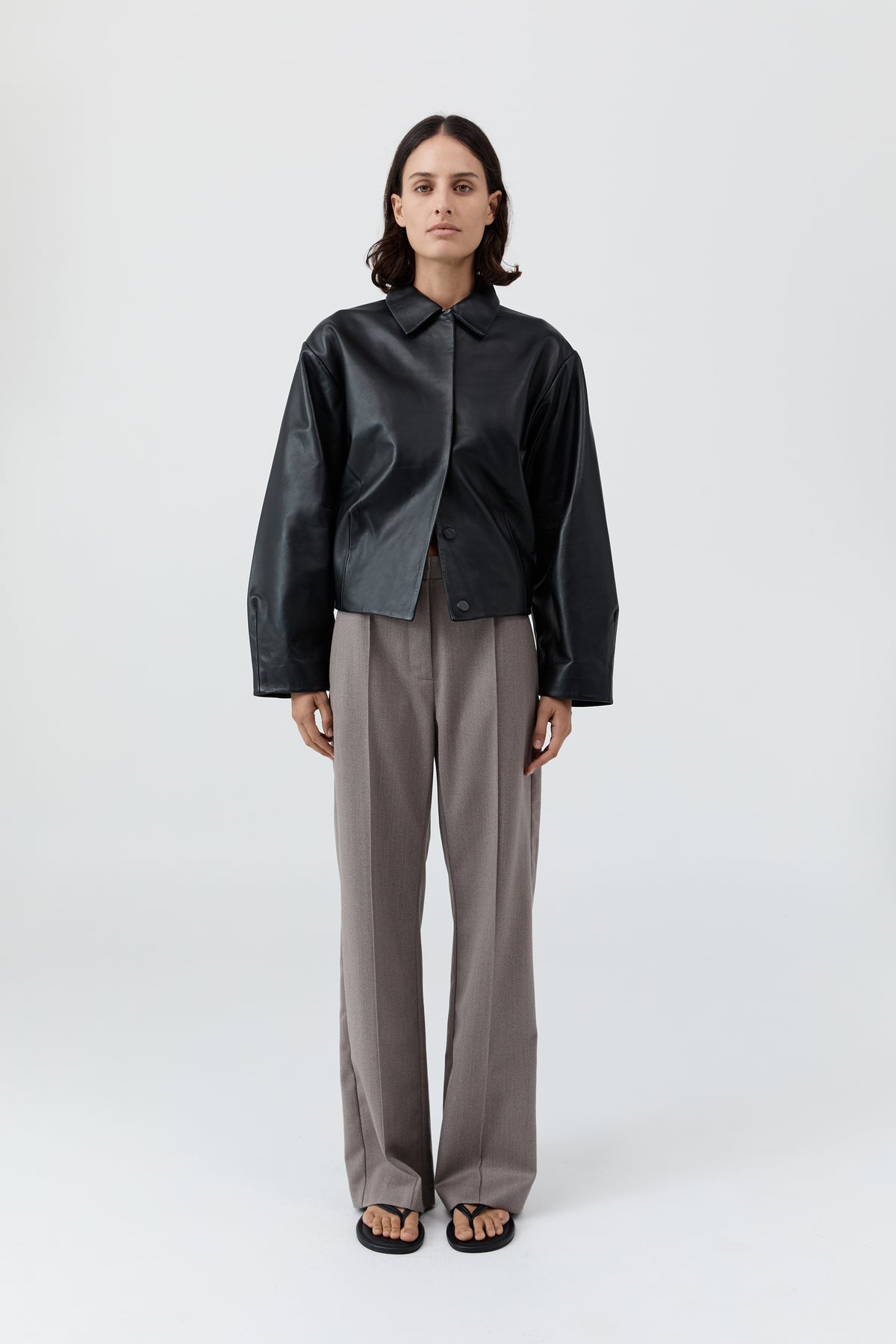 Cocoon Leather Jacket - Black