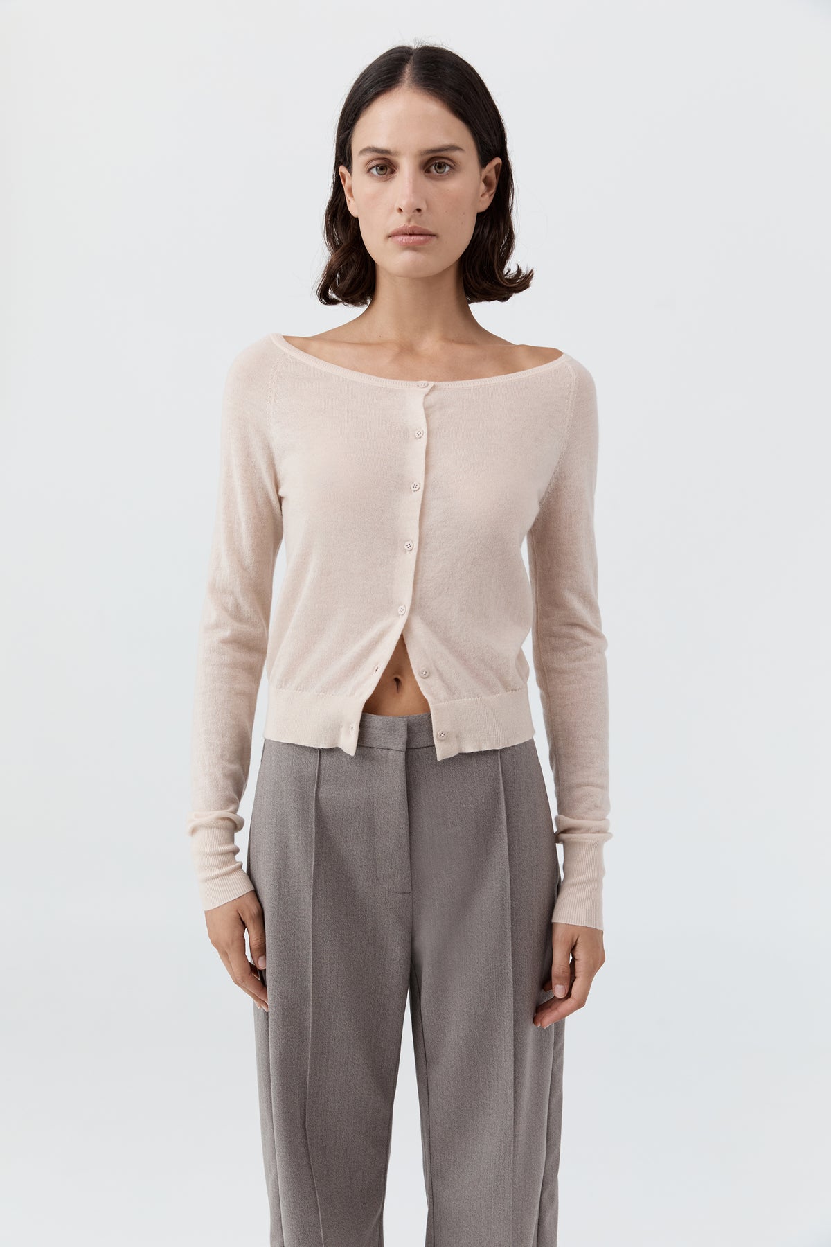 Merino Wool Ballet Cardigan - Powder