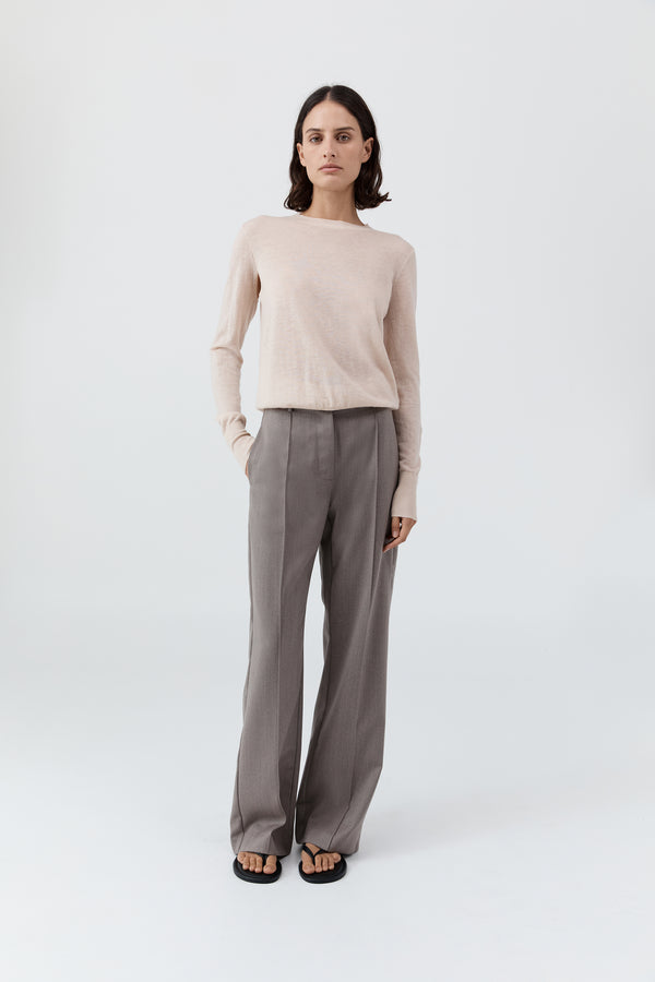 Merino Wool Slit Sleeve Sweater - Powder